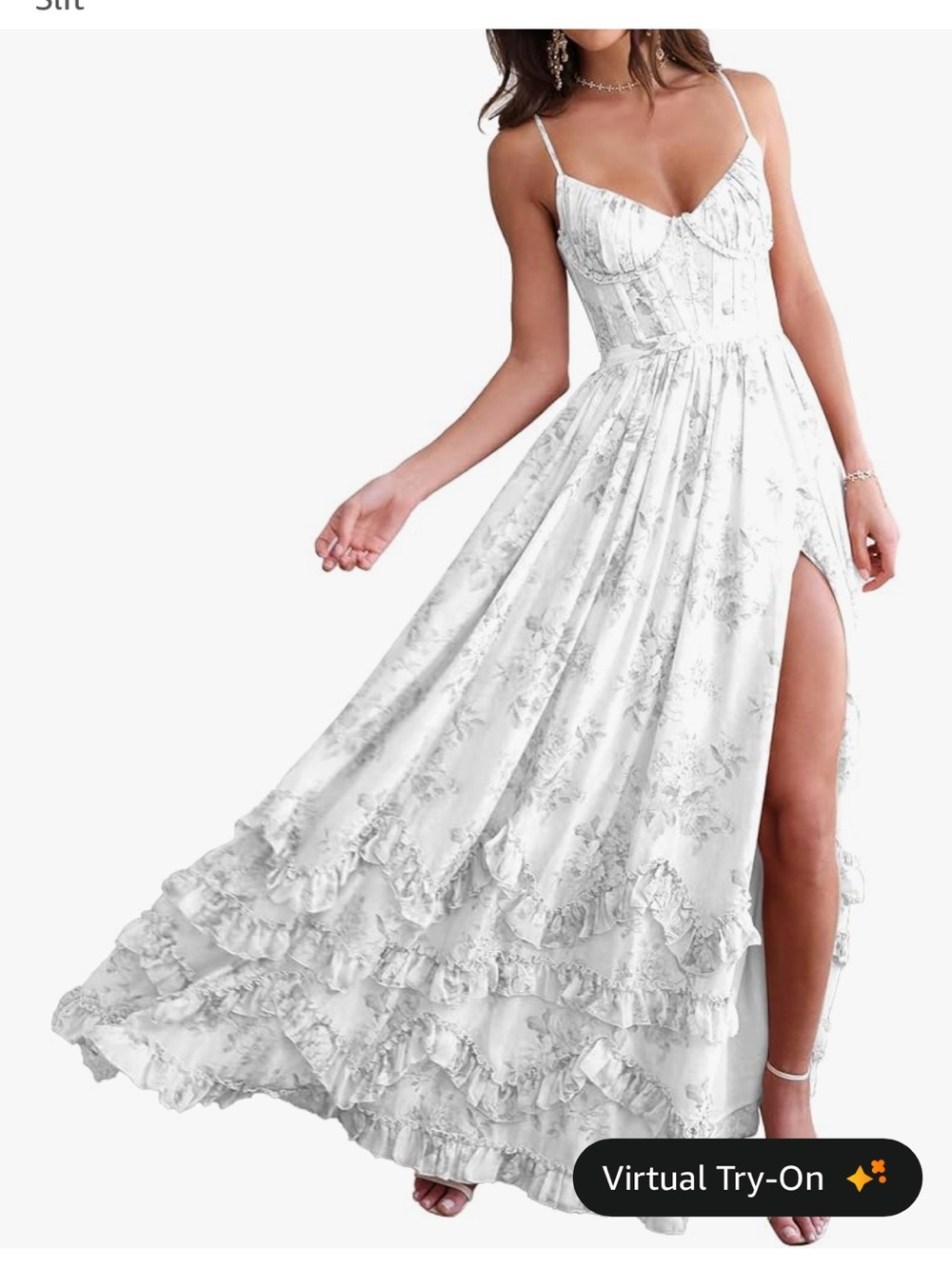 Grey & white floral dress